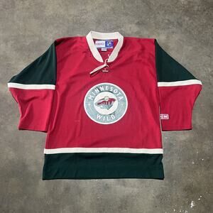 Vintage Y2k Minnesota Wild CCM Red Hockey Jersey